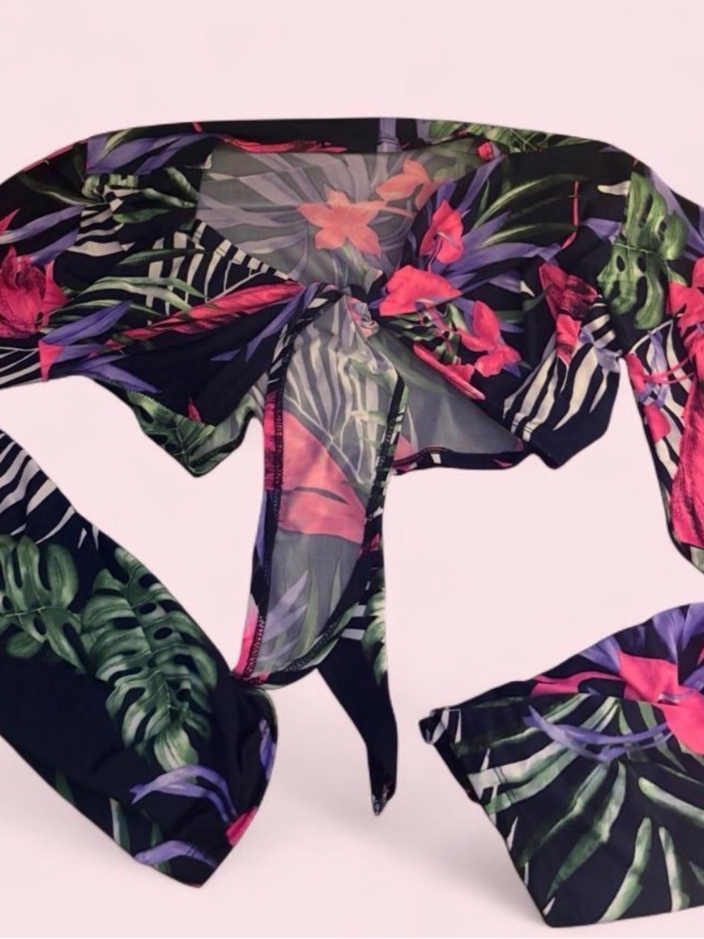 Tropical print with matching wide pants leggings